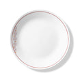 Assiette à hors-d'œuvre de 6,75 po – Bordure géométrique rouge