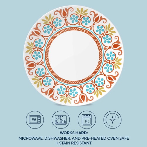 Assiette plate de 26 cm – Motif floral carreau mexicain