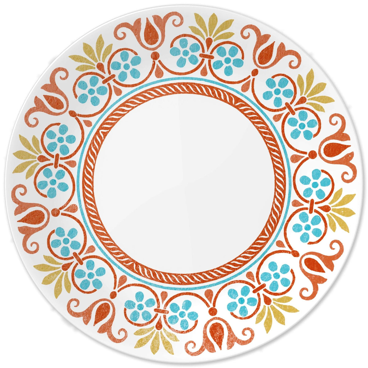 Assiette plate de 26 cm – Motif floral carreau mexicain