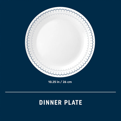 Assiette plate de 26 cm – Dentelle bleu marine