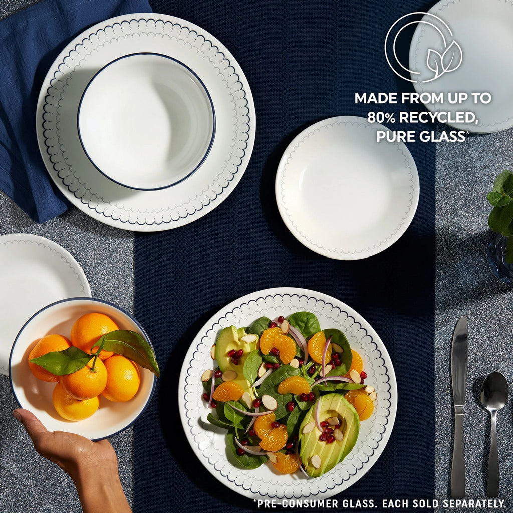 Assiette plate de 26 cm – Dentelle bleu marine