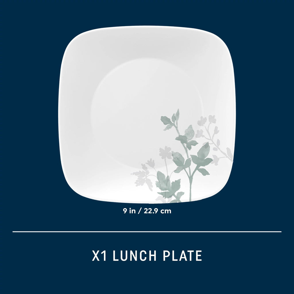 Assiette carrée à salade de 23 cm – Vert Sauge