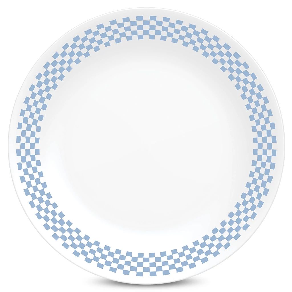 Assiette plate 26 cm – À carreaux bleus vintage