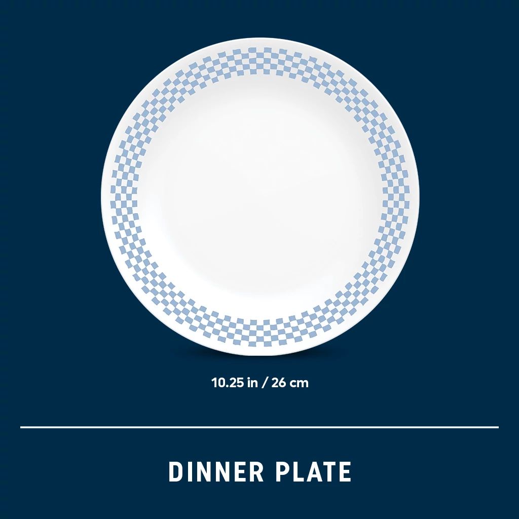 Assiette plate 26 cm – À carreaux bleus vintage