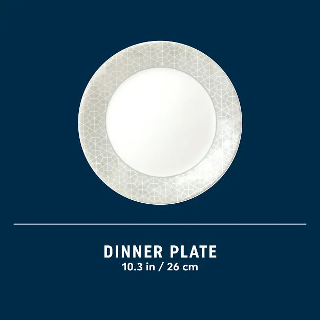 Assiette plate de 26 cm – Géométrique grise