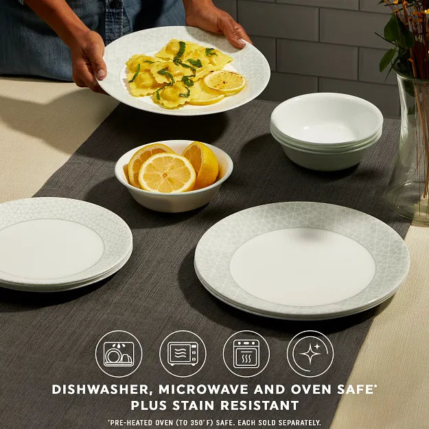 Assiette plate de 26 cm – Géométrique grise