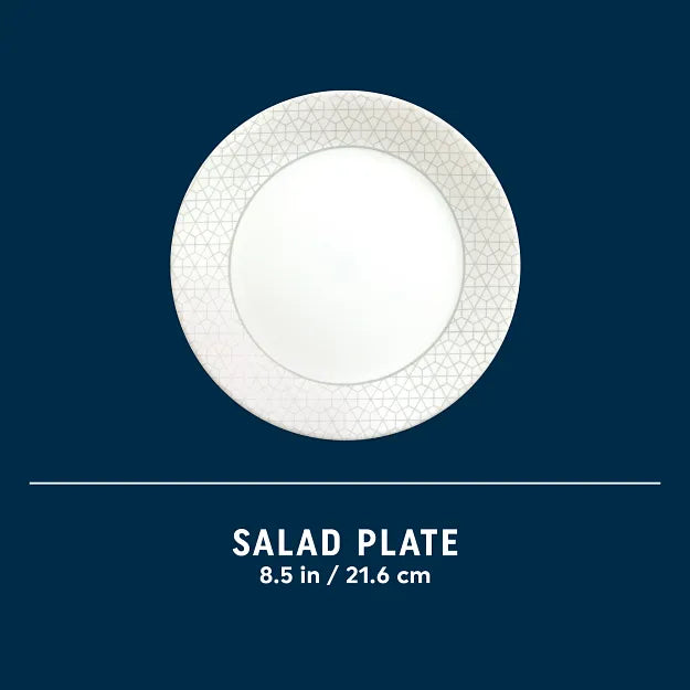 Assiette à salade de 8,5 po – Géométrique grise
