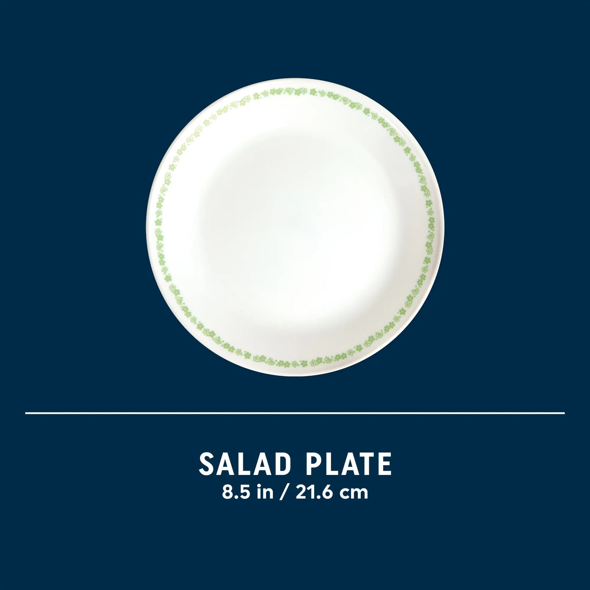 Assiette à salade de 21,6 cm – Marguerite rétro verte