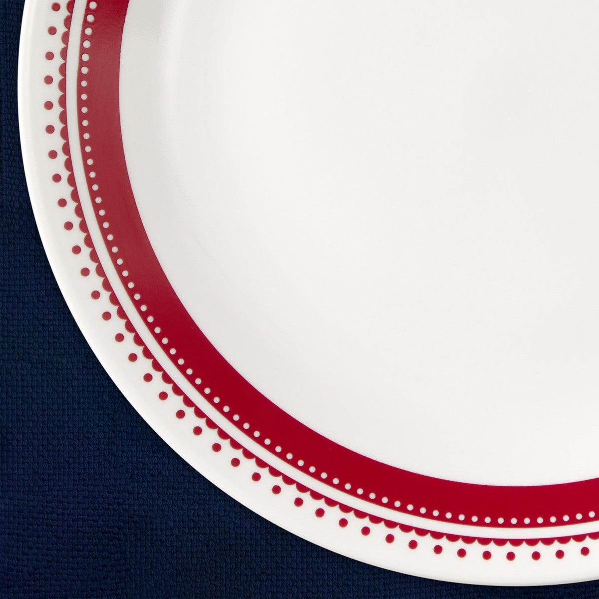 Assiette plate 26 cm – Pois et rayures framboise
