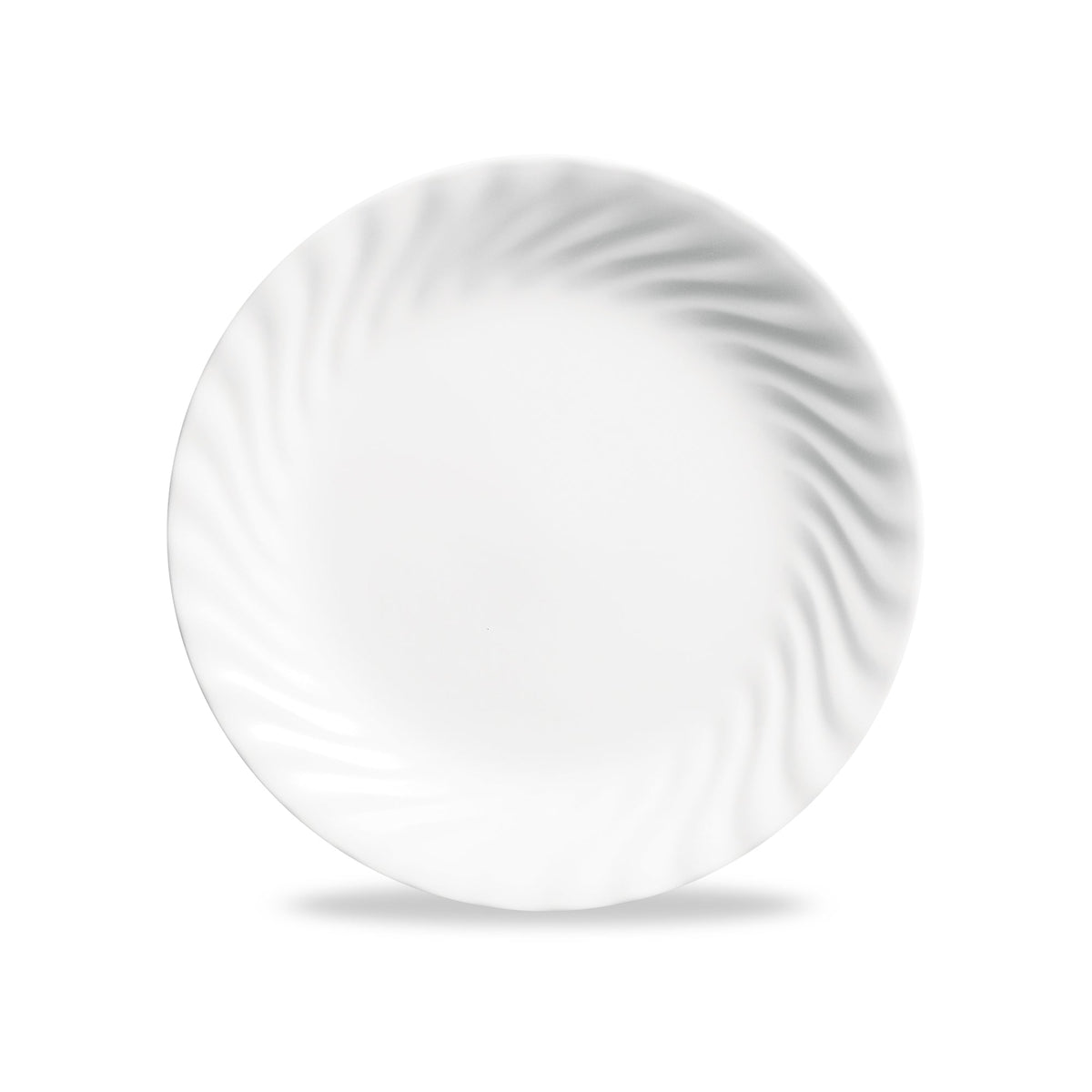 Assiette à salade de 8,5 pouces – Blanc avec motif en spirale en relief