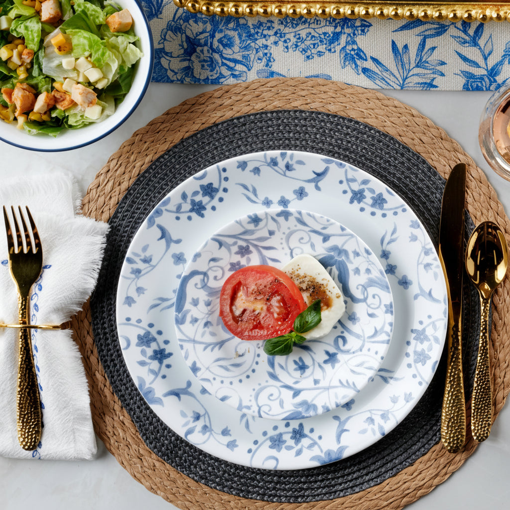 Assiette plate 26 cm – Bleu botanique