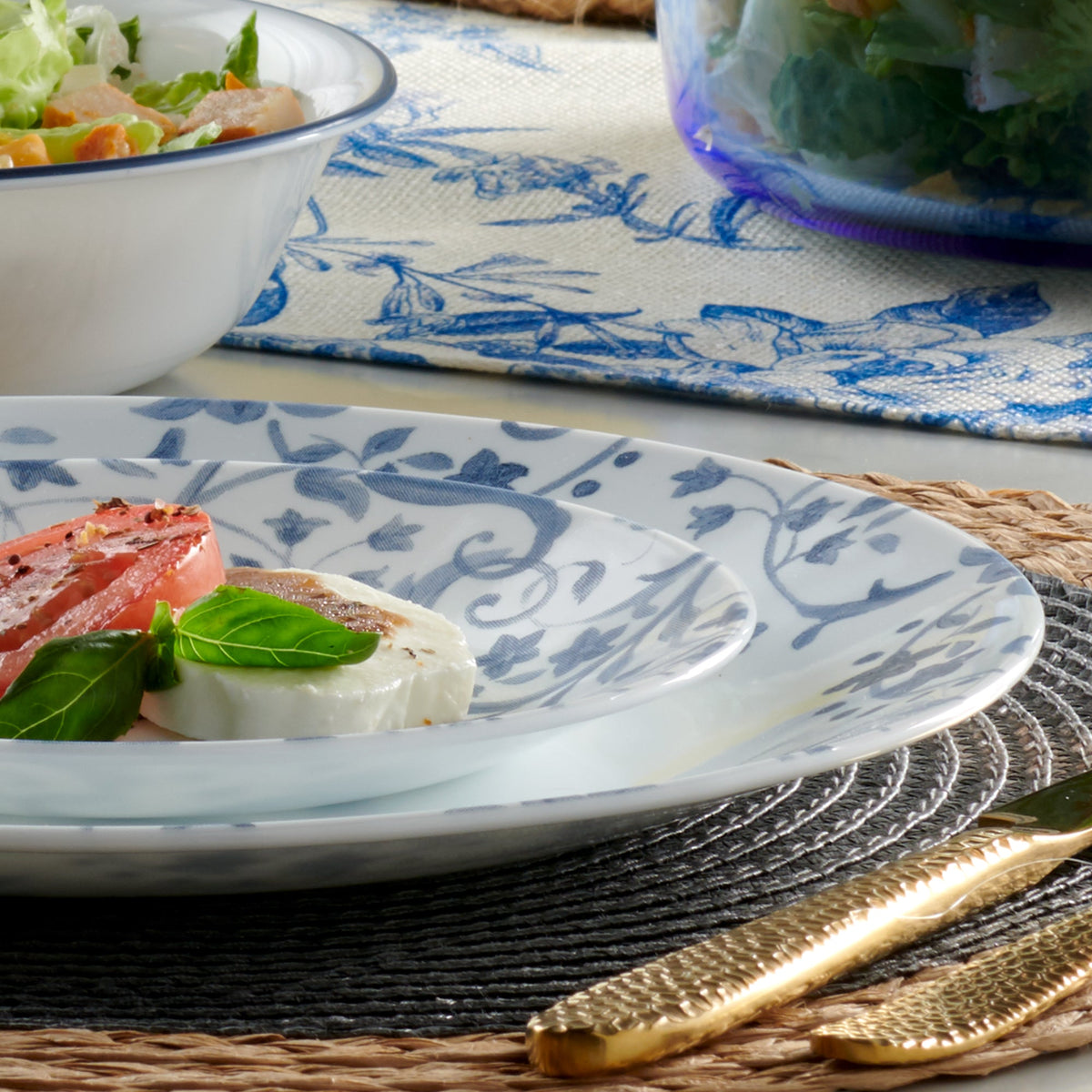 Assiette plate 26 cm – Bleu botanique