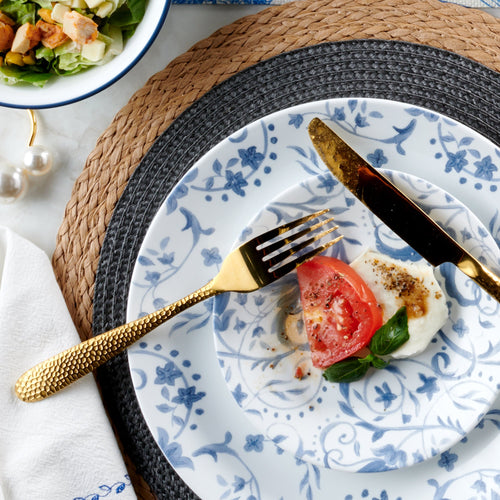 Assiette plate 26 cm – Bleu botanique