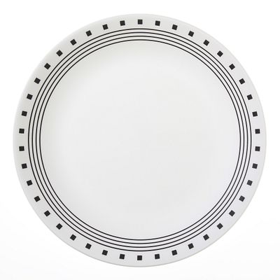 Assiette plate 26 cm – Géométrique noire