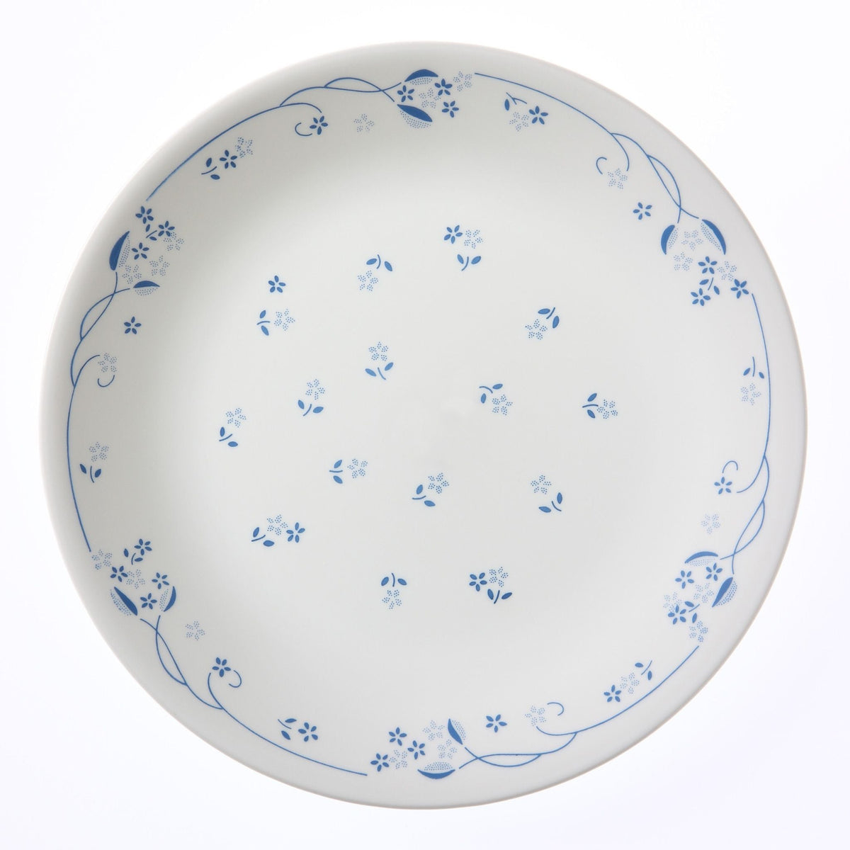 Assiette à salade 21,6 cm – Fleurs bleues et blanches